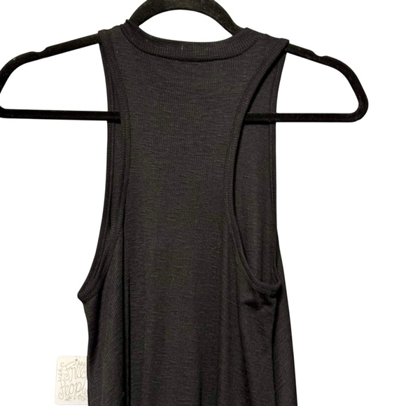 FP BEACH  FREE PEOPLE Nina Sleeveless Lightweight Ribbed Black Jersey Knit Dress - Picture 7 of 10